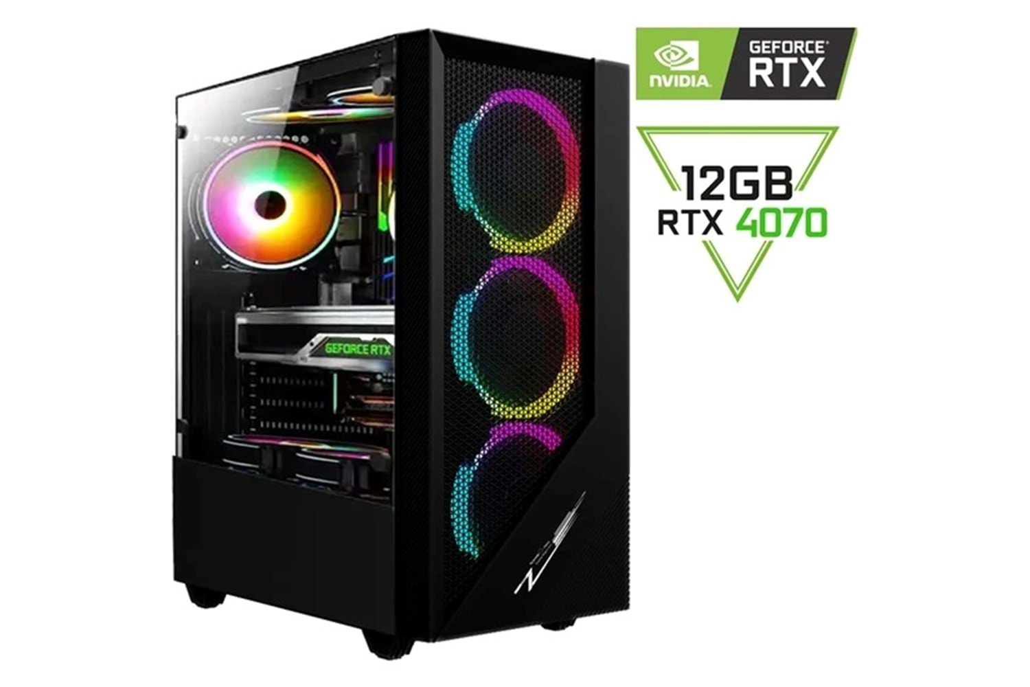 GMX01 | Ryzen 5 5500 16GB Ddr4 500GB SSD RTX4070 12GB Oyuncu Masaüstü Bilgisayar