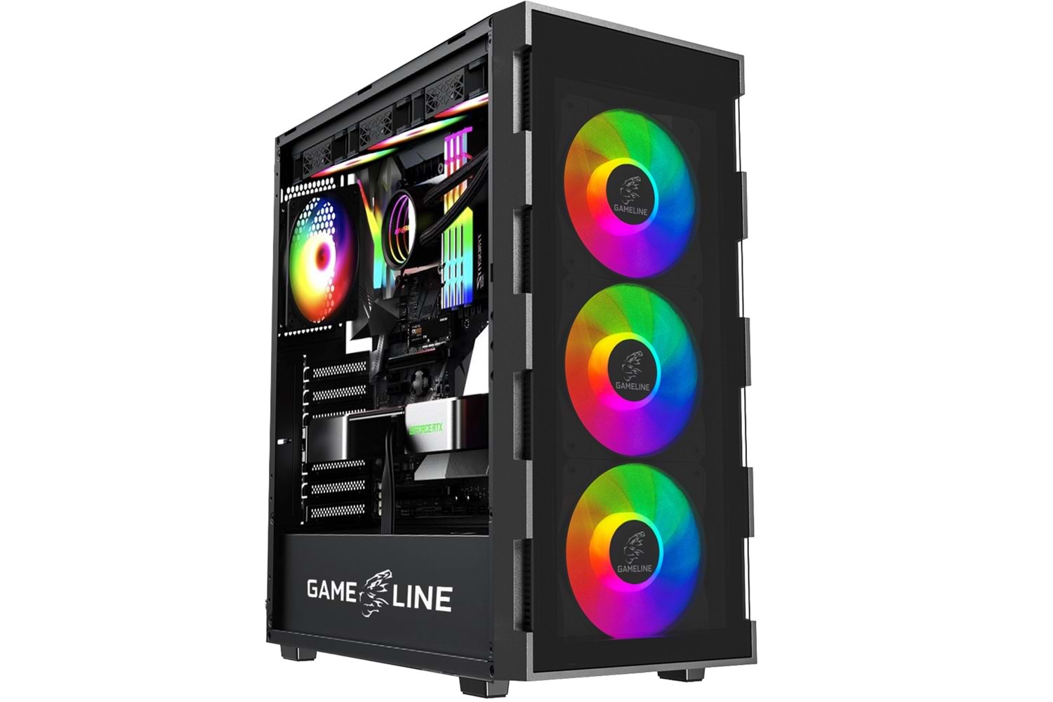 GAMELİNE i5 12400F 16GB Ram 512GB M.2 NVMe SSD 8GB RTX4060 Sıvı Soğutmalı Oyuncu Bilgisayarı